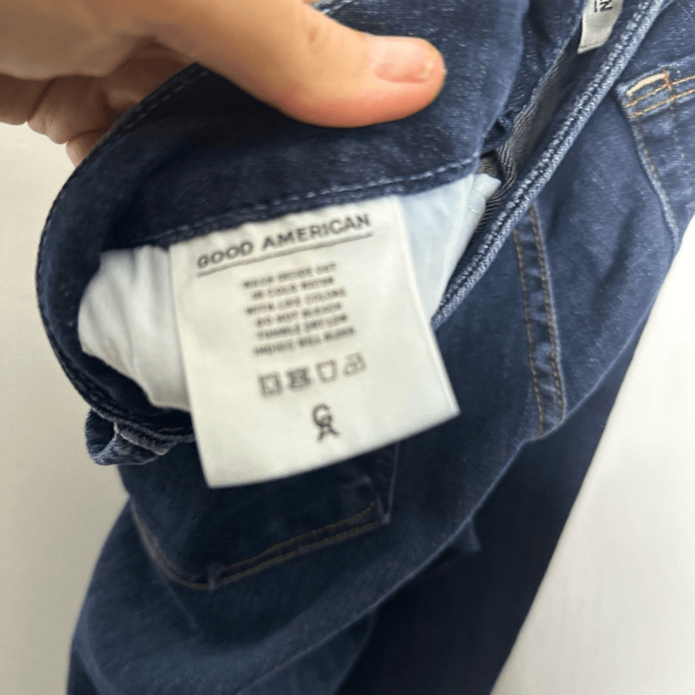 GOOD AMERICAN Good Legs High Rise Distressed Skinny Jeans blue GAGLRE899 2 26 - Picture 7 of 9